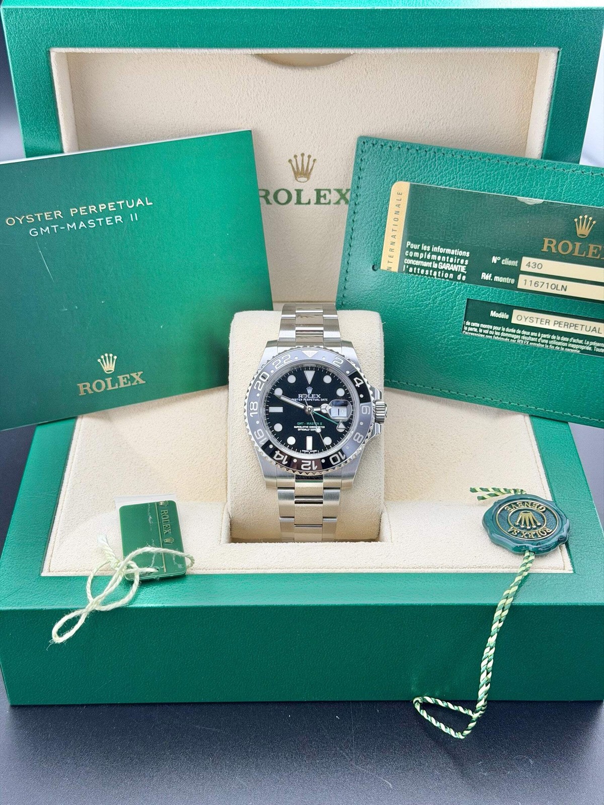 2010 Rolex GMT Master II, Green Arrow 116710LN 40mm Stainless Steel Oyster – Min