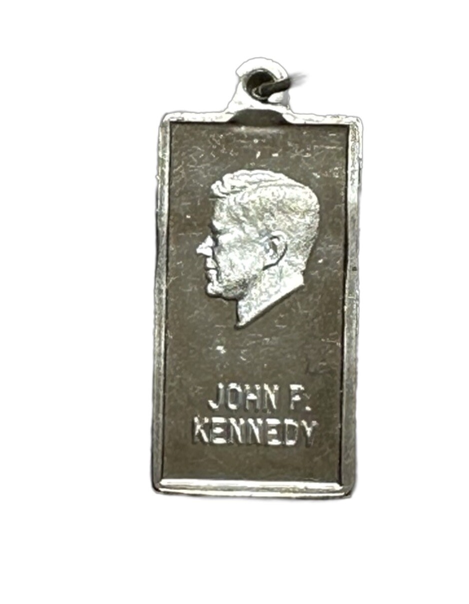 Vintage John F Kennedy 2 Gram Silver Bar Charm Pendant JFK