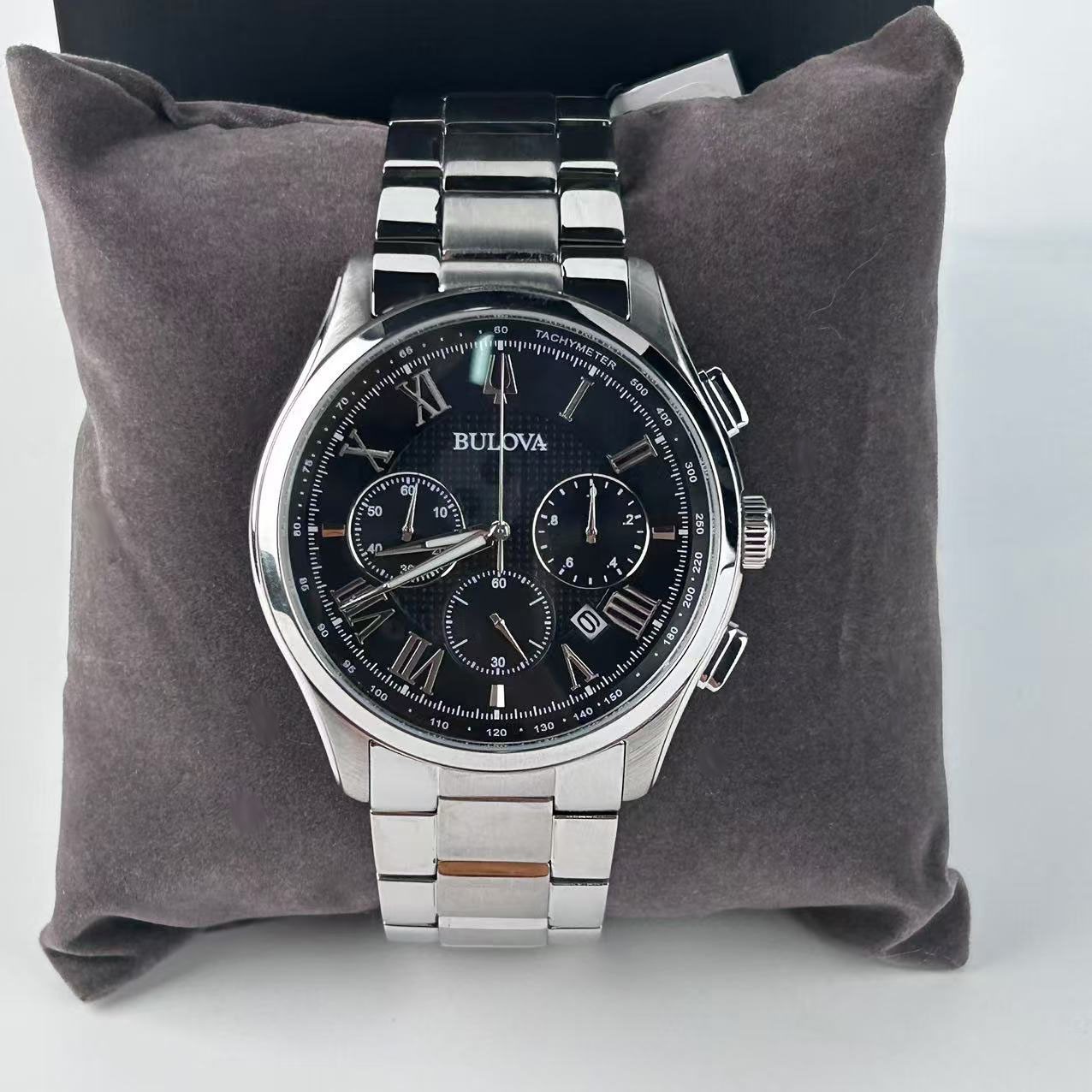 Bulova Wilton 96B288 Men’s Quartz Chronograph Watch Black Dial Men’s Watch 46mm