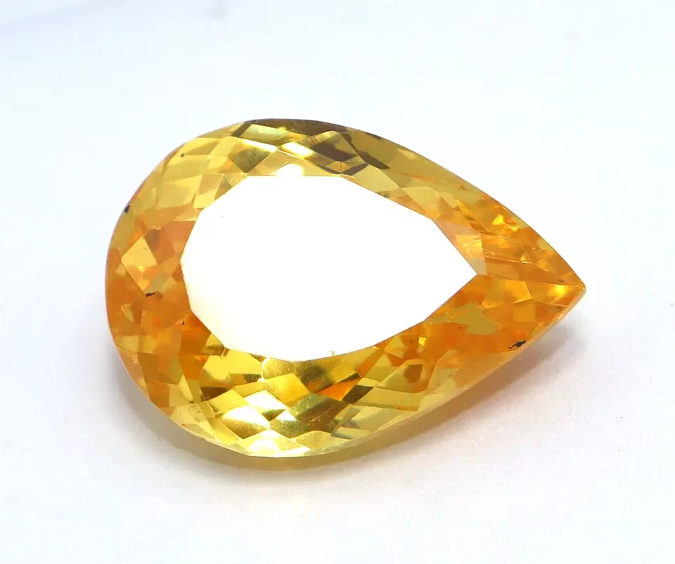Natural 51 Ct Yellow Zircon Faceted Pear Cut Certified Loose Gemstone