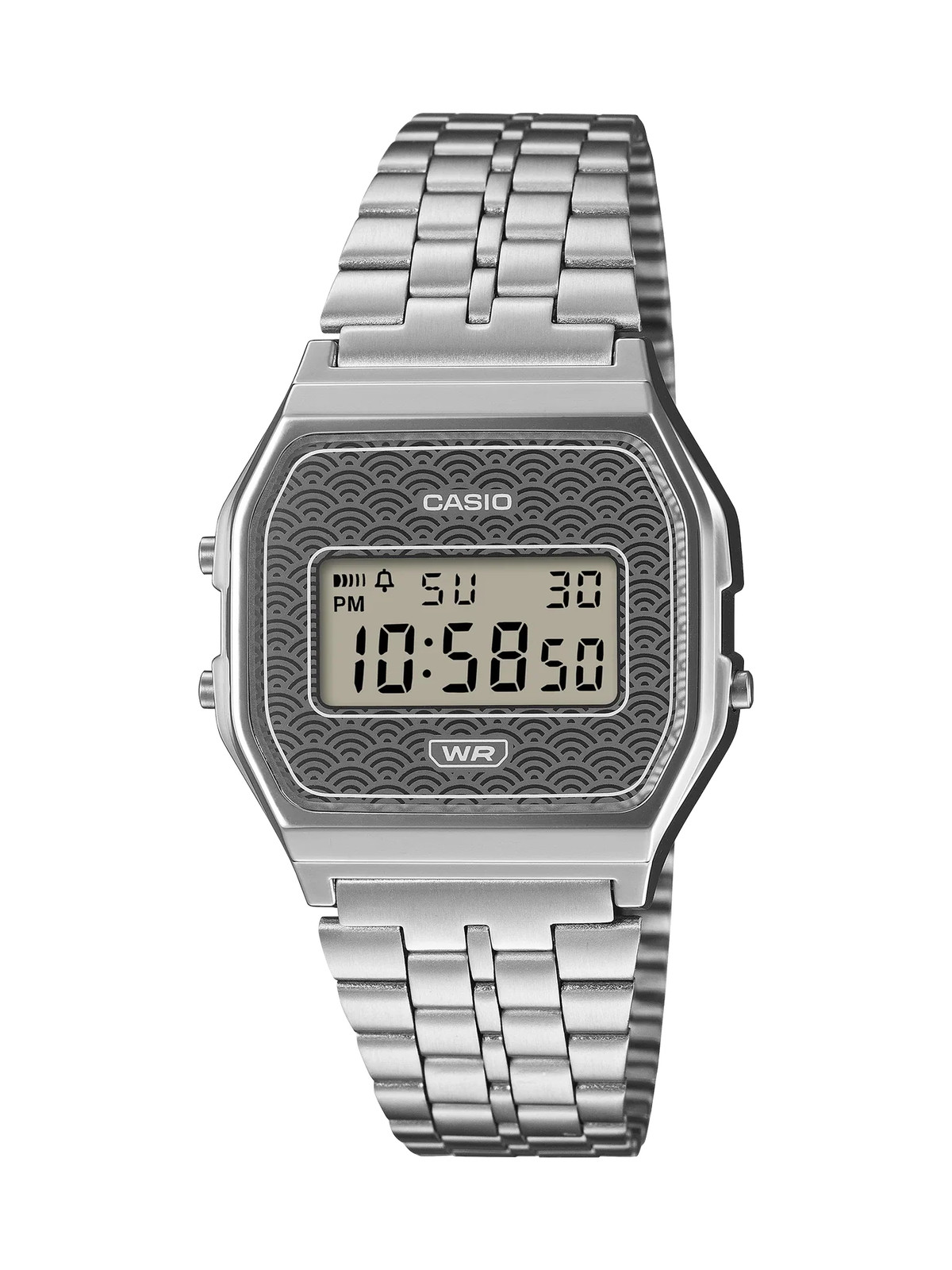Casio A159 Series Made in Japan Digital Watch Seigaiha Wave Pattern