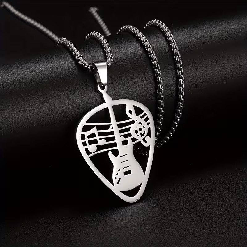 Guitar Pick Necklace Instrument Jewelry 304 Stainless Steel Music Pendant