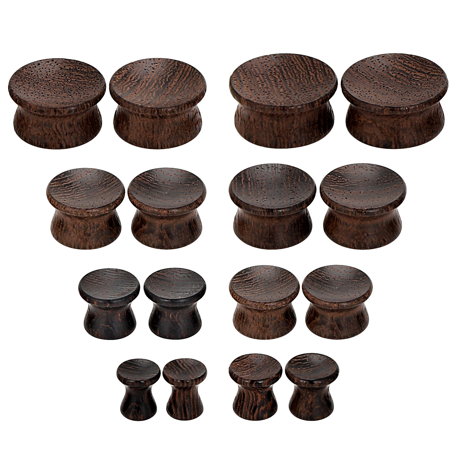 2PCS Saddle Concave Ear Plugs-Organic Wood Ear Gauges Expander Tunnels Piercing
