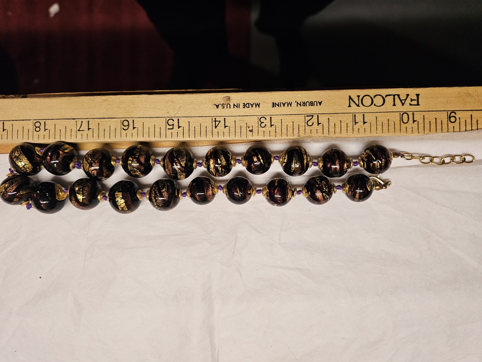 Black And Gold Cloisonne Bead Choker