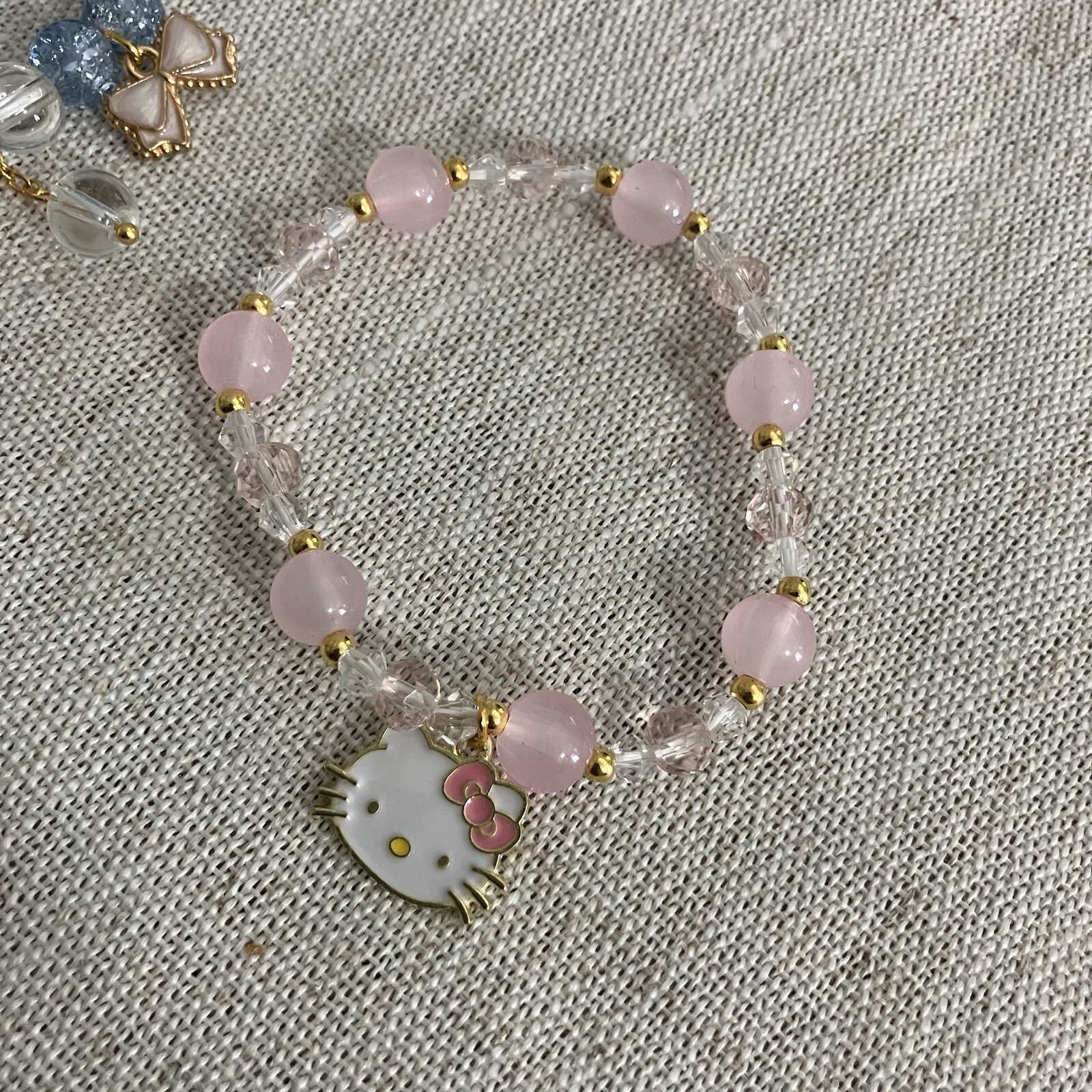 Hello Kitty Stretch Charm Bracelet Set Kuromi My Melody Cinnamoroll Jewelry