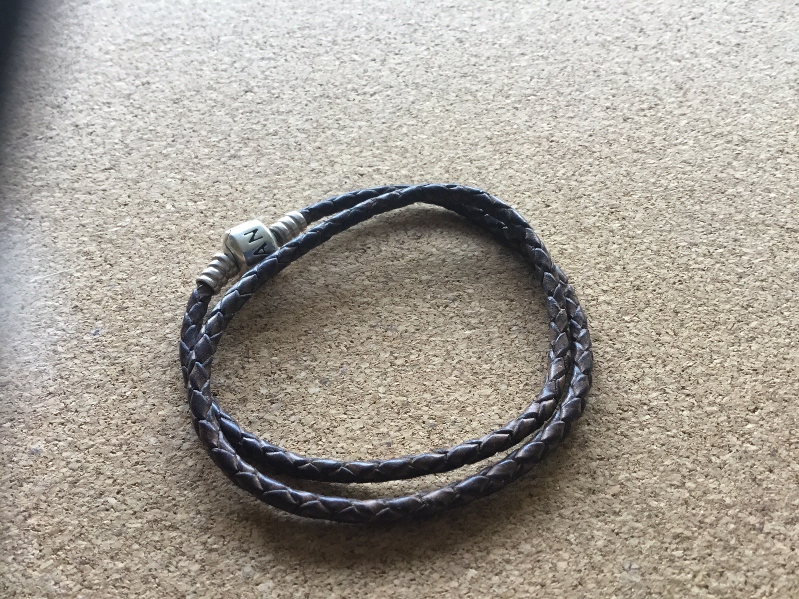 Genuine Pandora Brown Double Braided Leather Bracelet (36cm)
