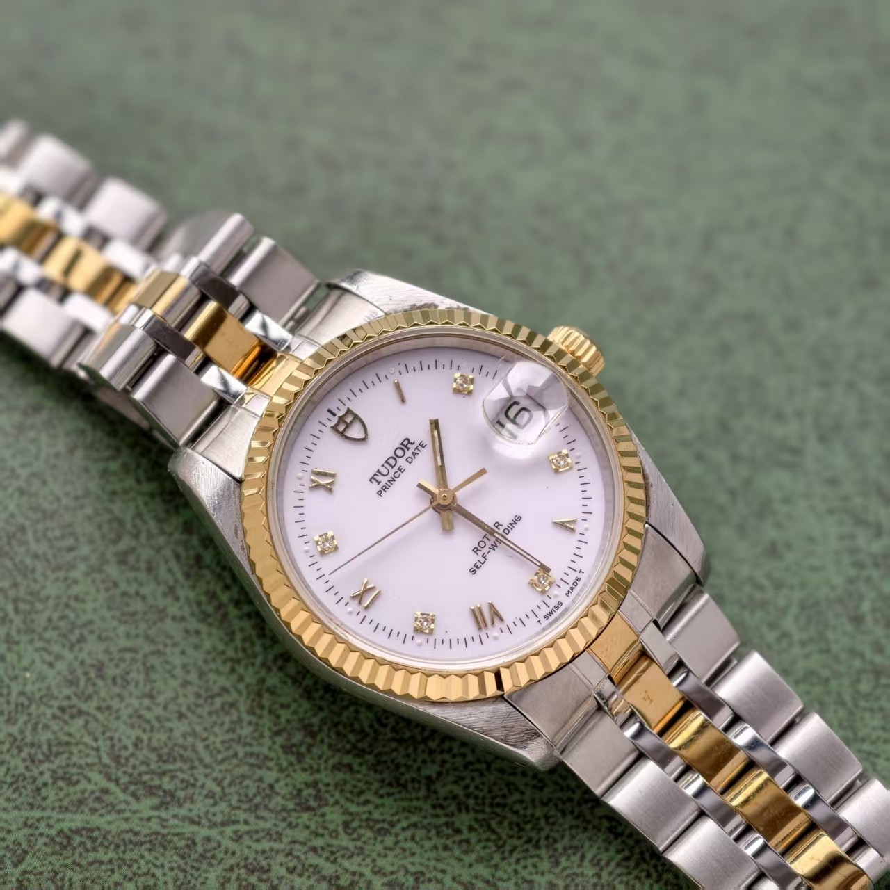 Tudor White Dial Prince Date 74033 Men’sWatch Automatic 34mm Champagne Number