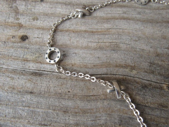 NEW SILPADA A2173 Sterling Silver X0 Hugs & Kisses Ankle Bracelet 9.5in A 2173