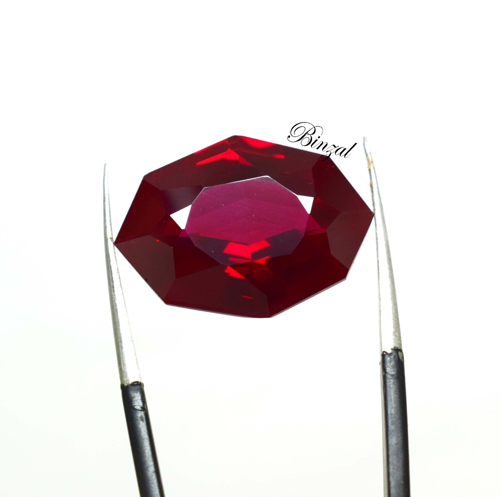 20-22 Ct Natural Mozambique Origin Deep Blood Red Ruby Octagon Loose Gemstone