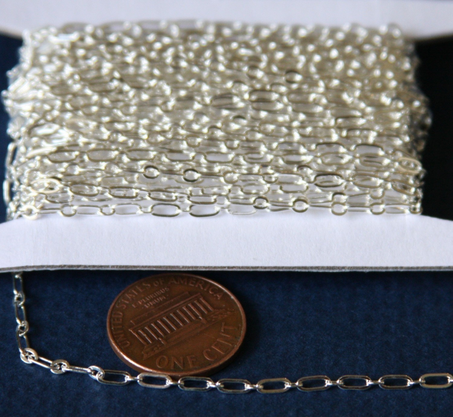 32ft spool of Silver Plated Long and Short chain 4X2mm