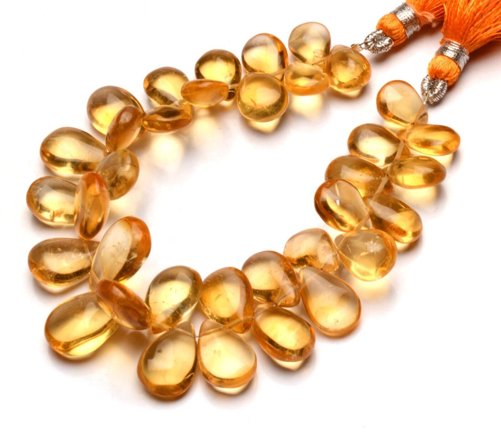 Natural Citrine Gemstone 11×8 to 15×9 mm Size Smooth Pear Shape Beads 7″ Strand