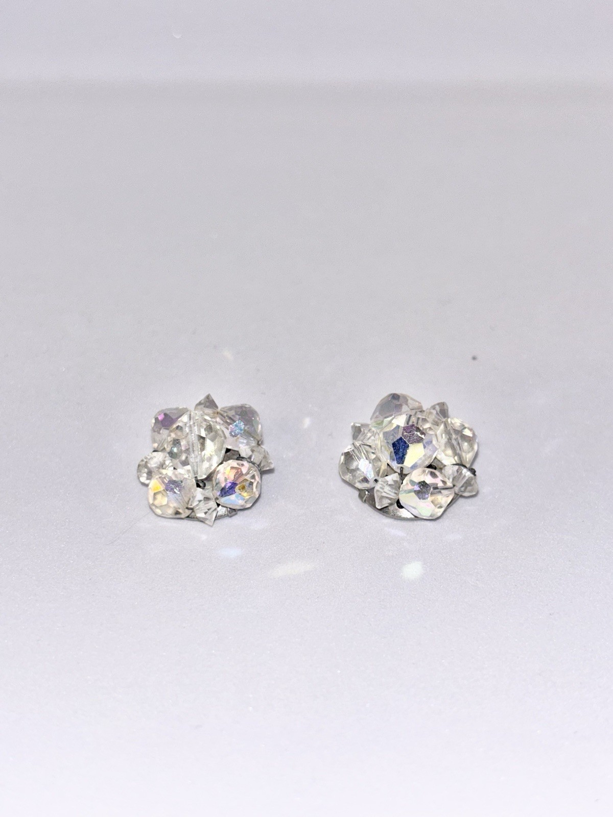 Vintage Clip-On Earrings, Costume Jewelry From the 1940s-1970s Set Of 4 Pairs