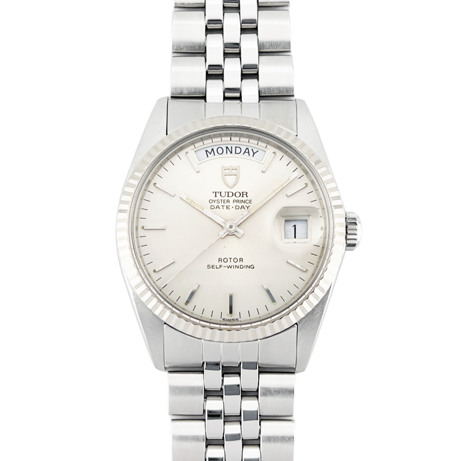 Tudor Oyster Prince Date Day 36mm silver sunburst dial ref. 94614 from 1988