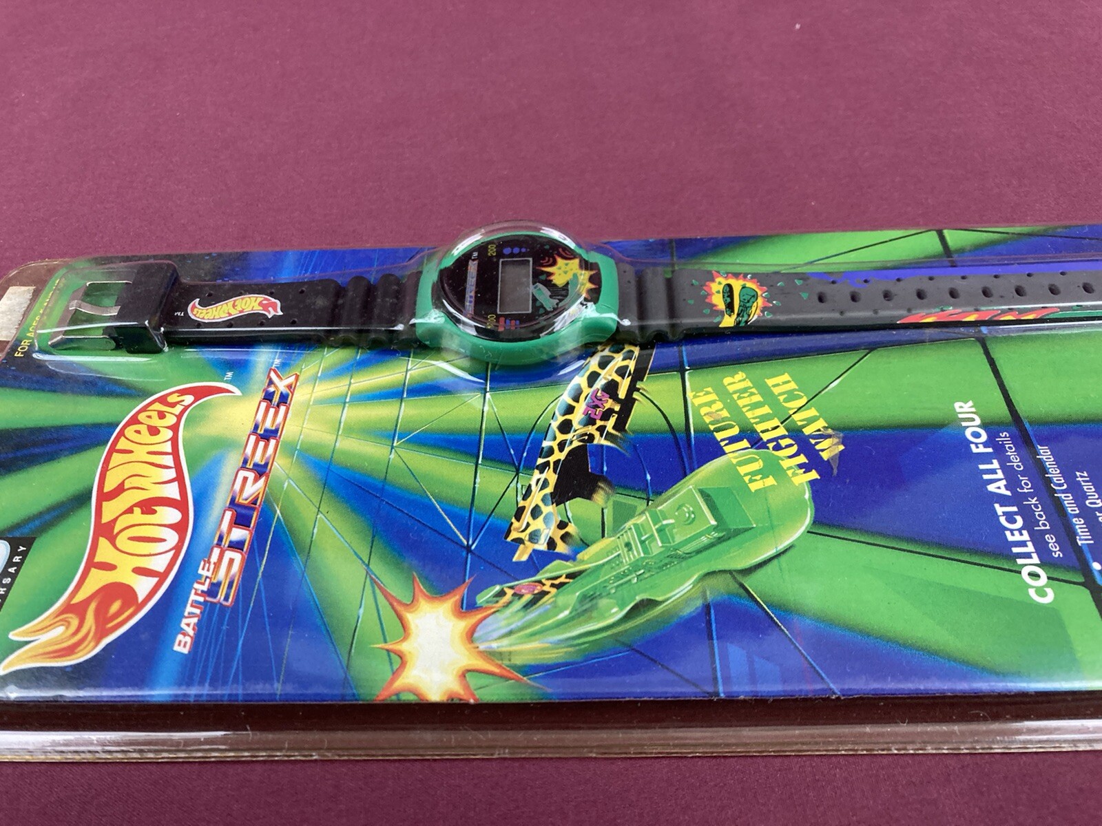Vintage Hot Wheels 25th Anniversay Digital Wrist Watch Battle Streex Band NIB