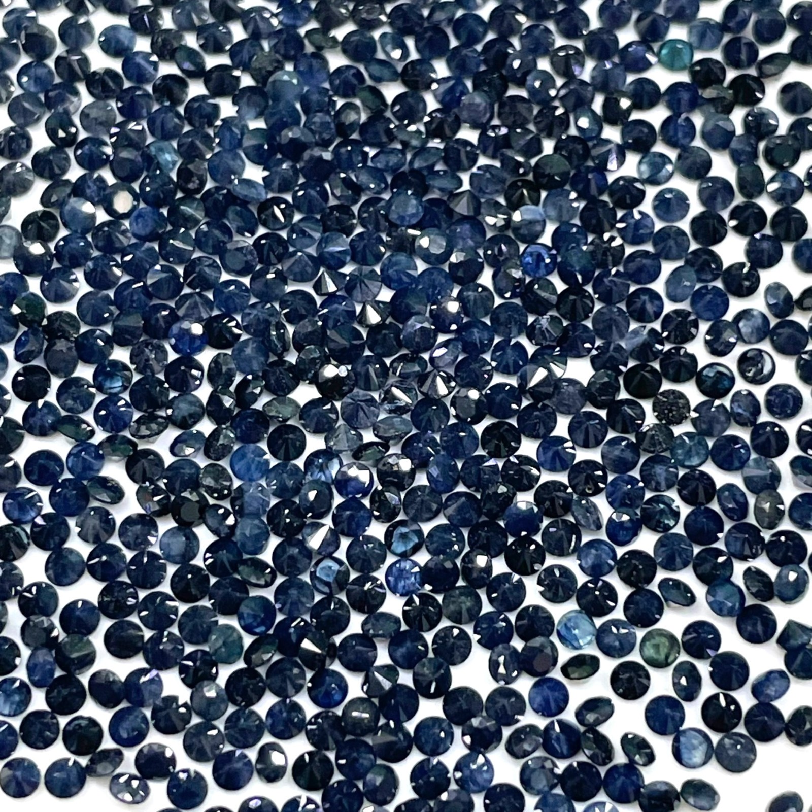 100 Pcs Natural Blue Sapphire 2mm Round Diamond Cut Calibrated Loose Gemstones