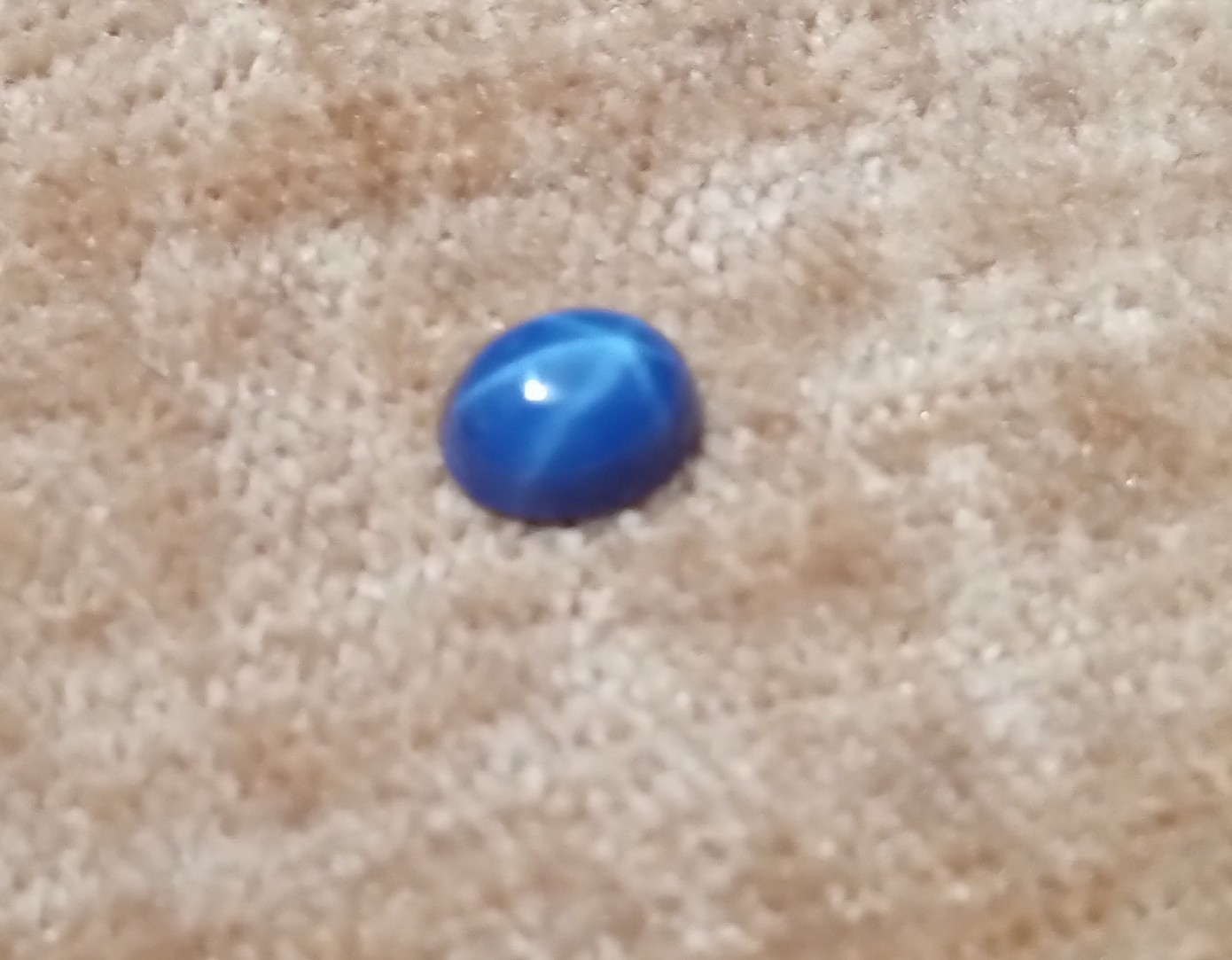 1.35ct Blue Star Sapphire 6 Rays GGIJ Certificate Oval Cabachon Diffused