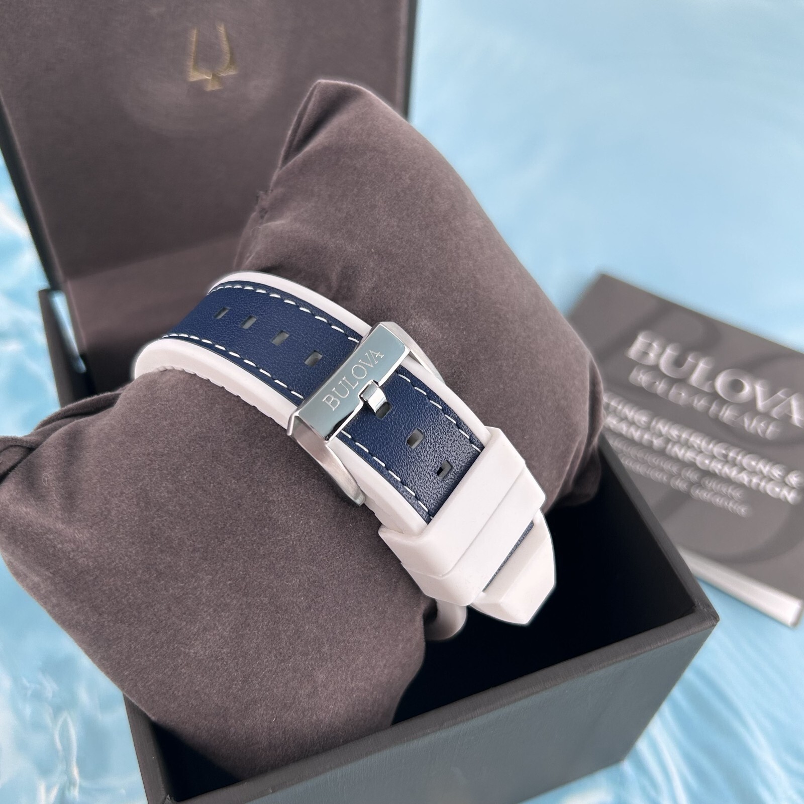 Bulova Marine Star Blue Dial 96B287 Men’s Chronograph Watch 43mm