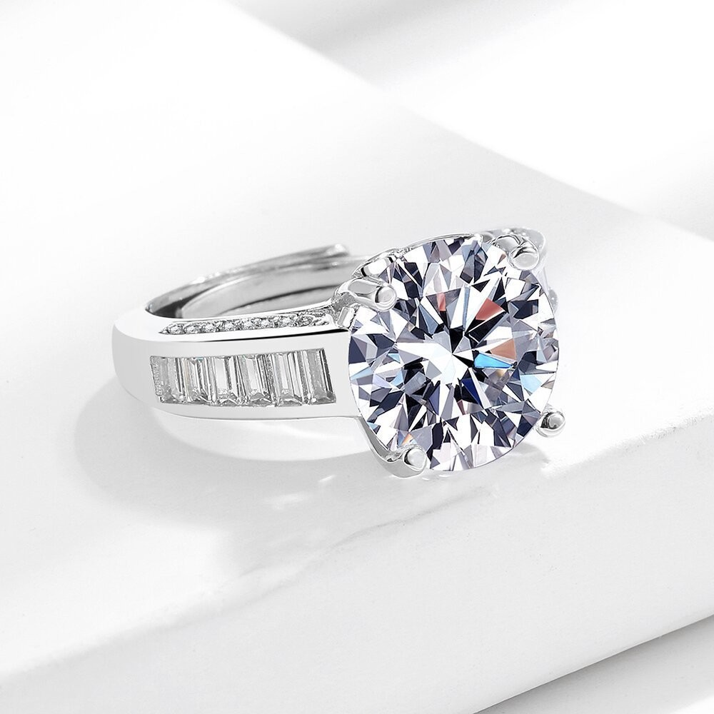 Contemporary Dual Track Ring with 5CT High Carbon Diamond and Adjustable Size