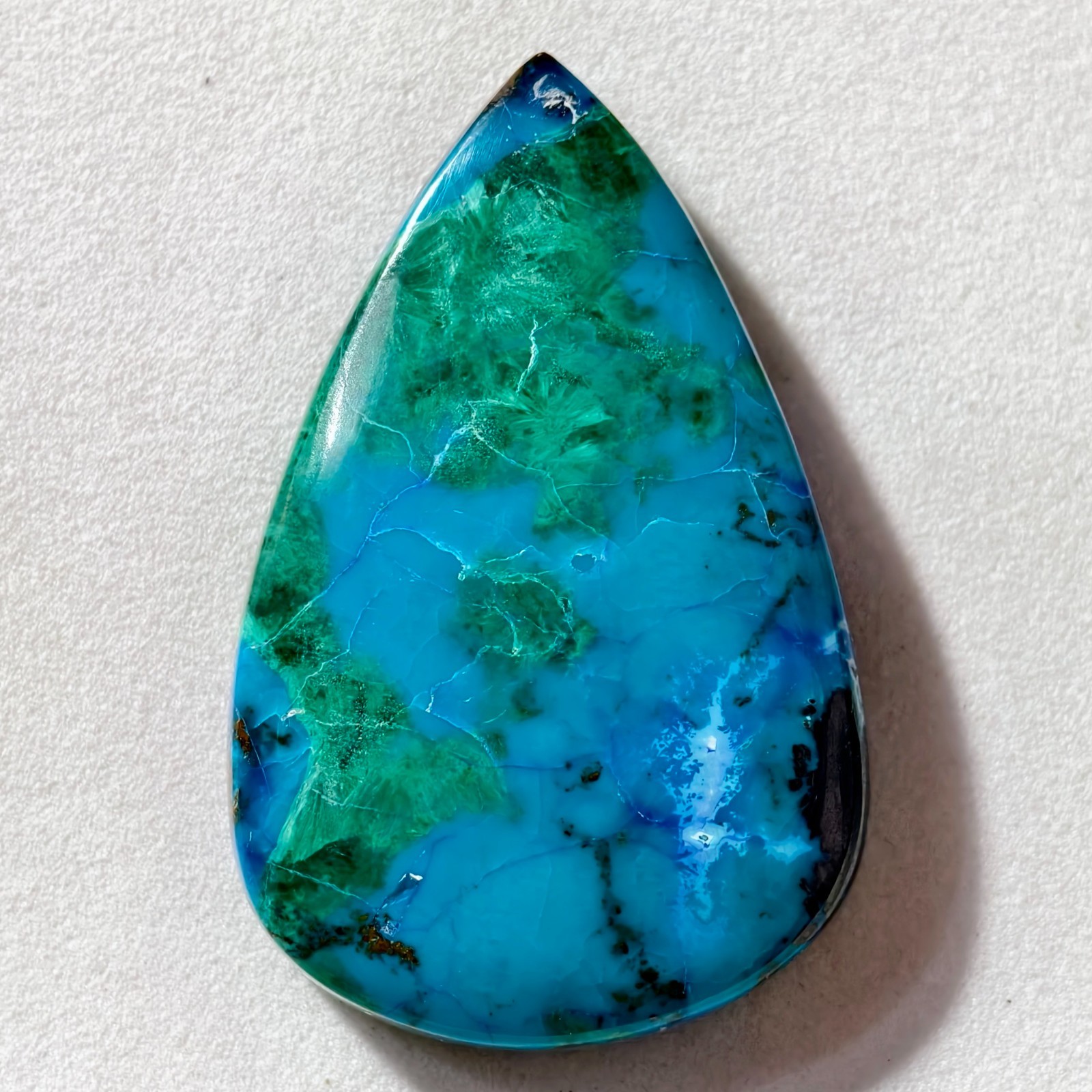 58 Cts Natural Chrysocolla Cabochon Gemstone For Jewelry 38.5×24.7×6.9 MM