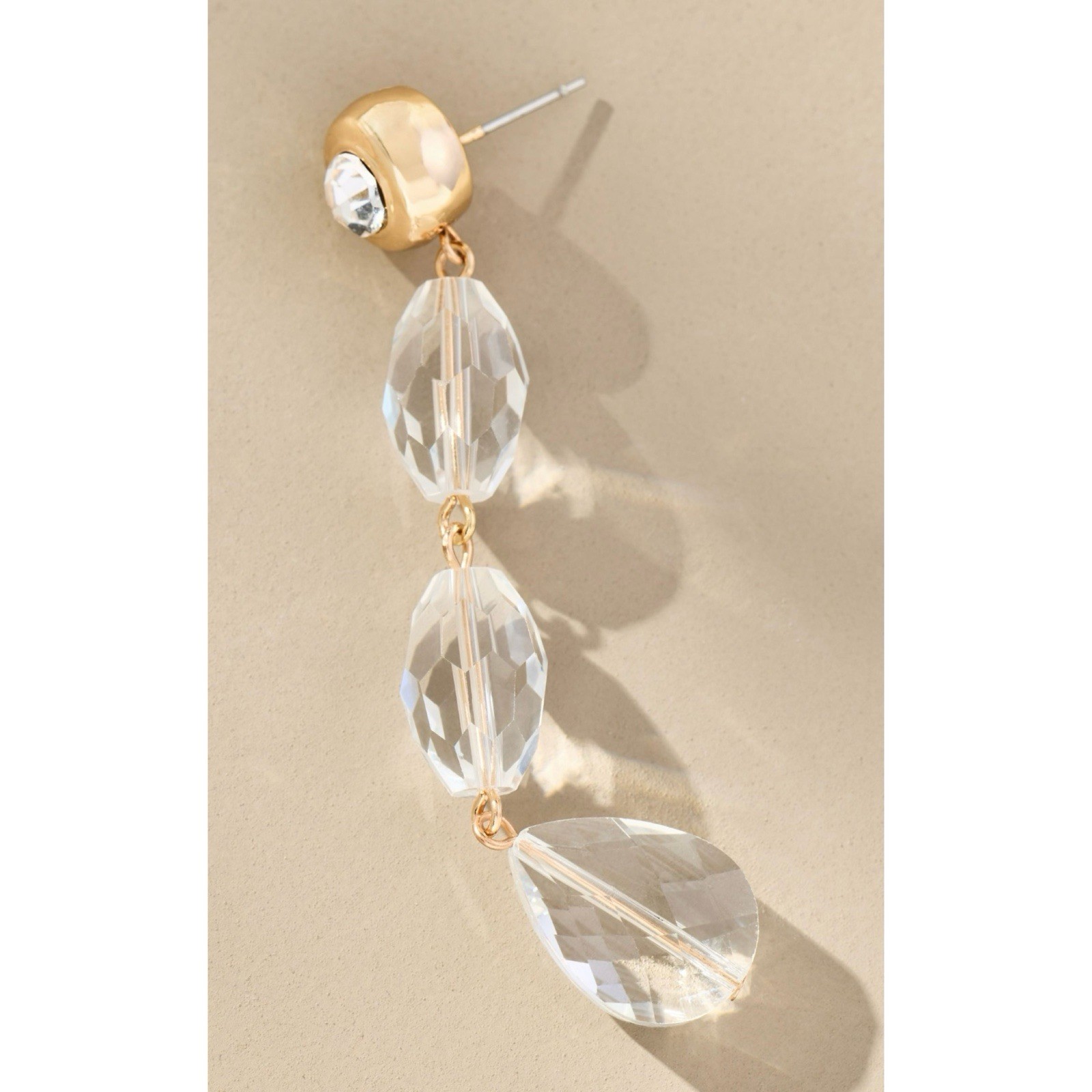 Anthropologie Mult Crystal Drop Earrings Dangly