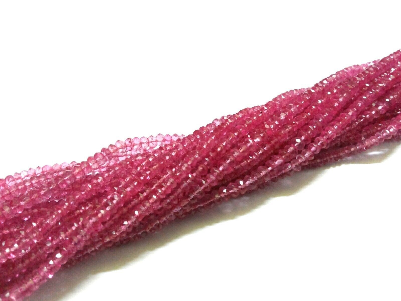 Pink Topaz Rondelle Faceted 4.5-5mm Topaz Loose Beads 13″inch 1 Strand AG