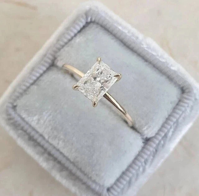 1.50CT Radinat Cut Lab Created Diamond Women’s Band Ring 14K Yellow Gold Plated