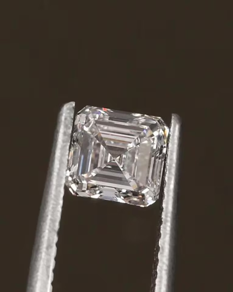 CERTIFIED 4.15 Ct Natural Gray Diamond Asscher cut LOOSE VVS1/ 8.4 mm