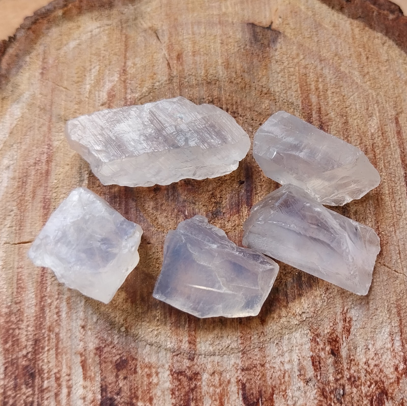 38 Carat 11 to 21 MM Natural White Rainbow Moonstone Rough Raw 5 Piece Lot