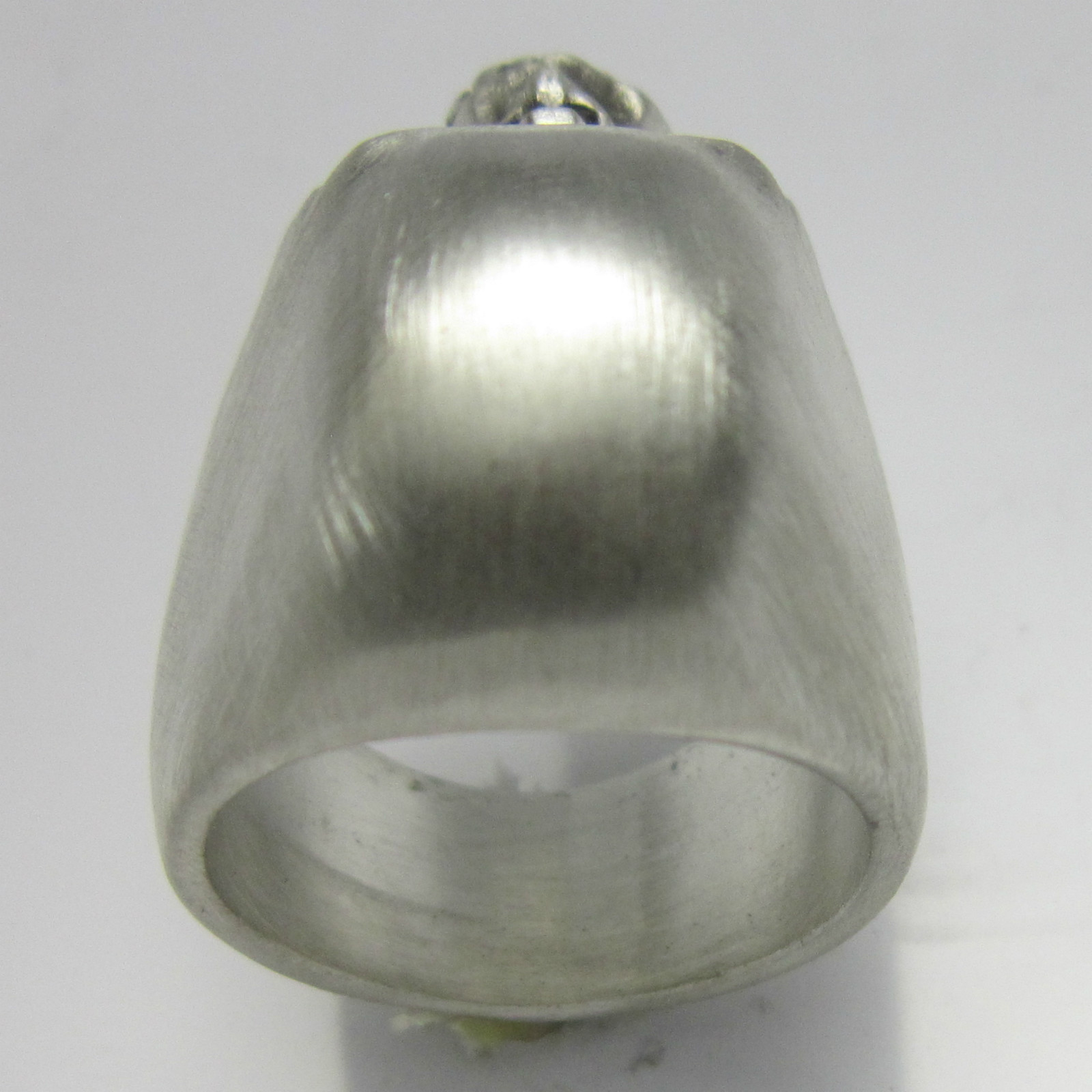MJG STERLING SILVER UBER SKULL RING. SATIN FINISH. BIKER. FREE SIZING