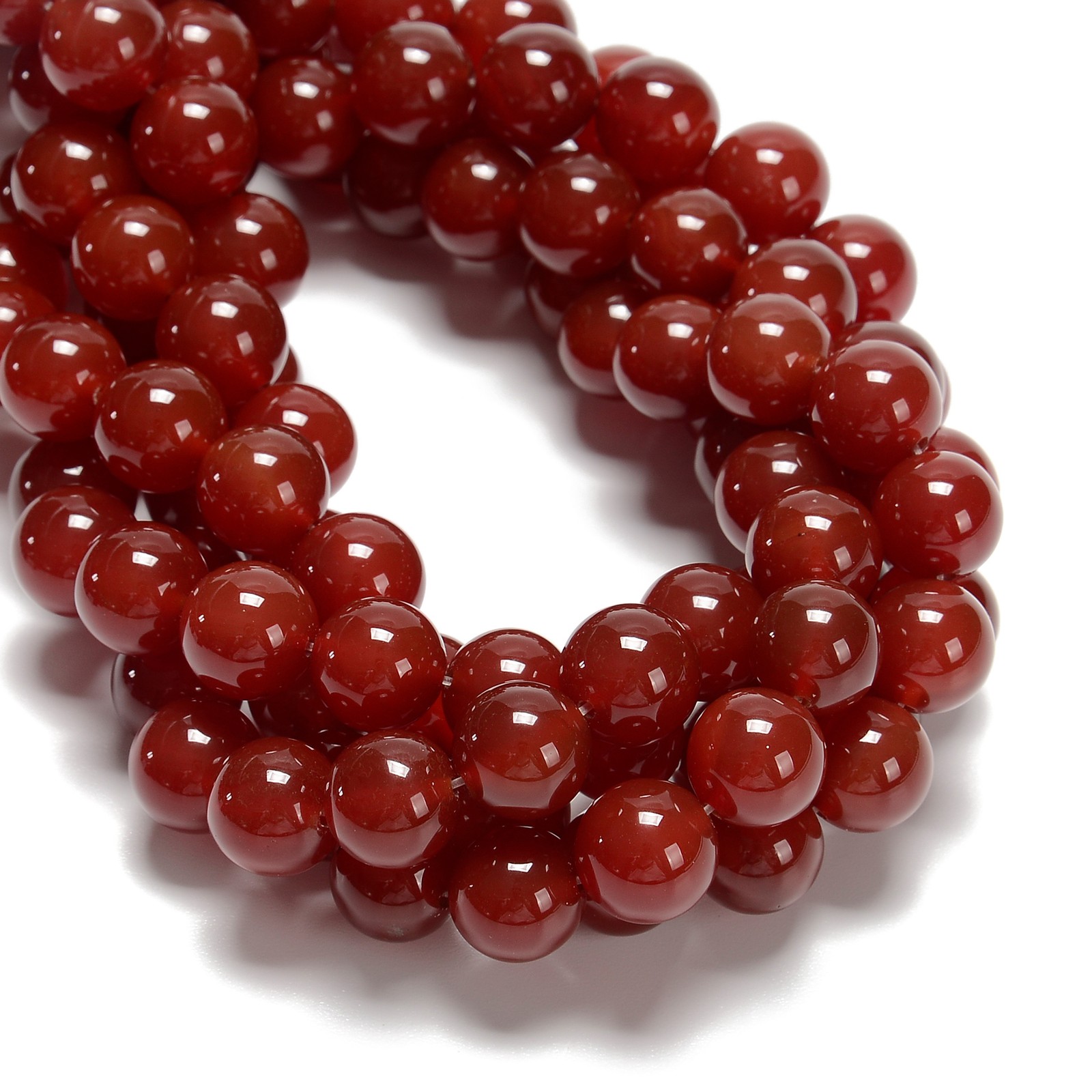 Carnelian Smooth Round Beads 4mm 6mm 8mm 10mm 12mm 15.5″ Strand