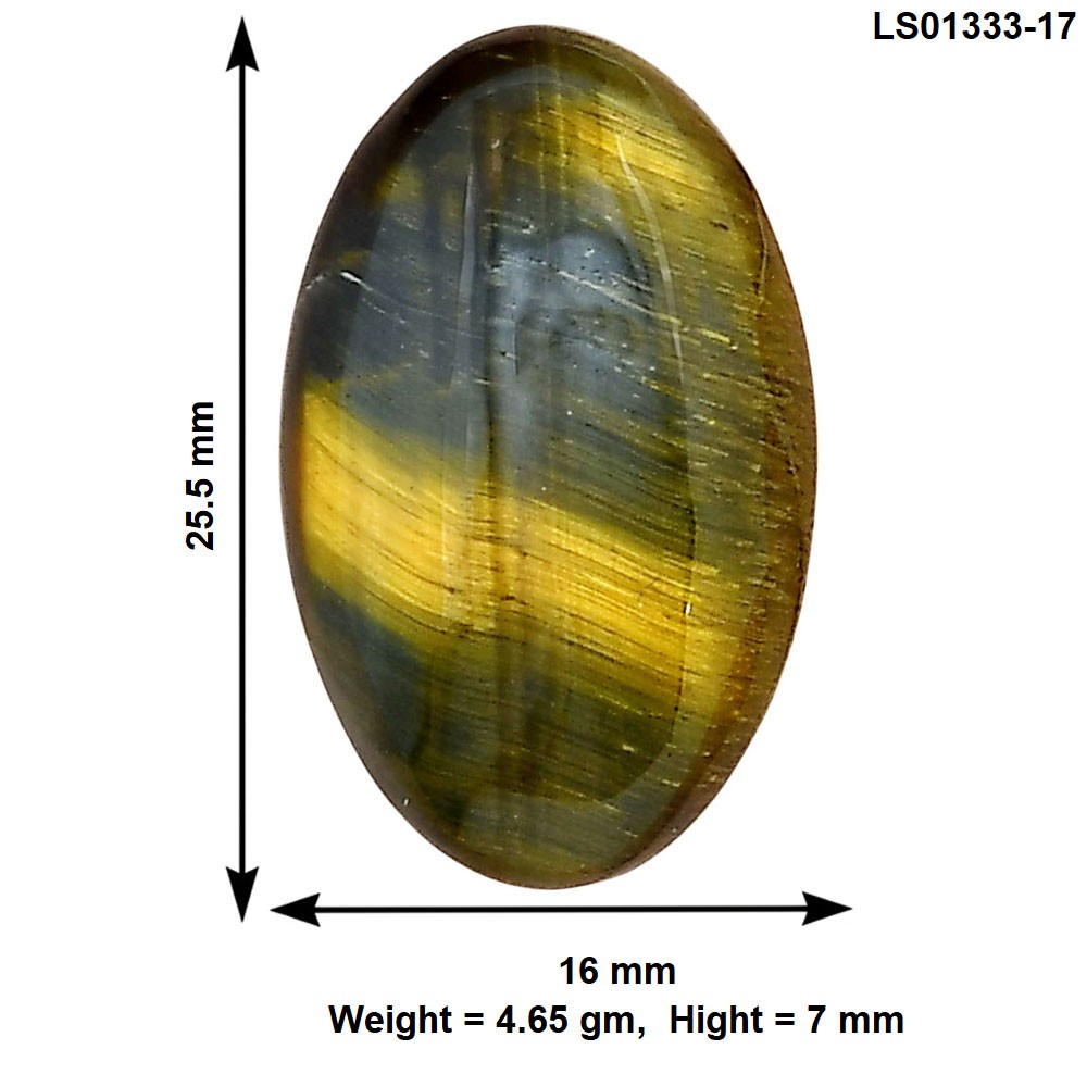 Natural Blue Tiger Eye 25.5x16x7 mm Oval Shape Polished Gemstone LS01333-17