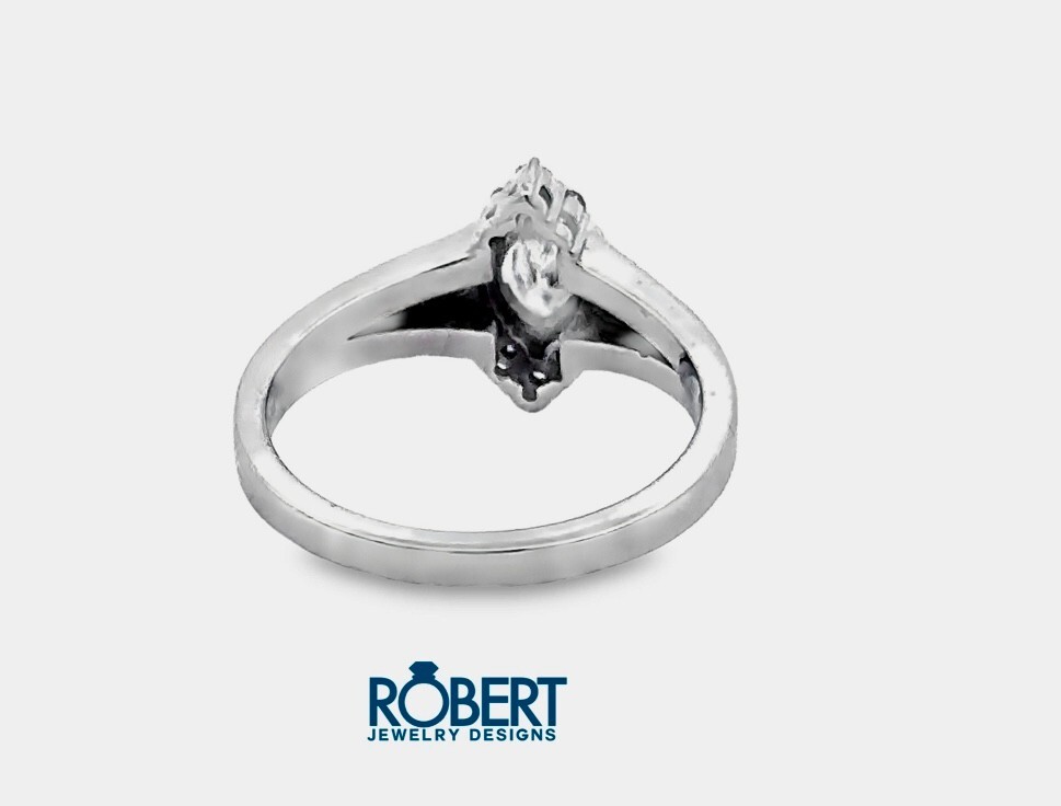 0.44 Ct Natural Diamond Engagement Ring in 14k WhiteGold