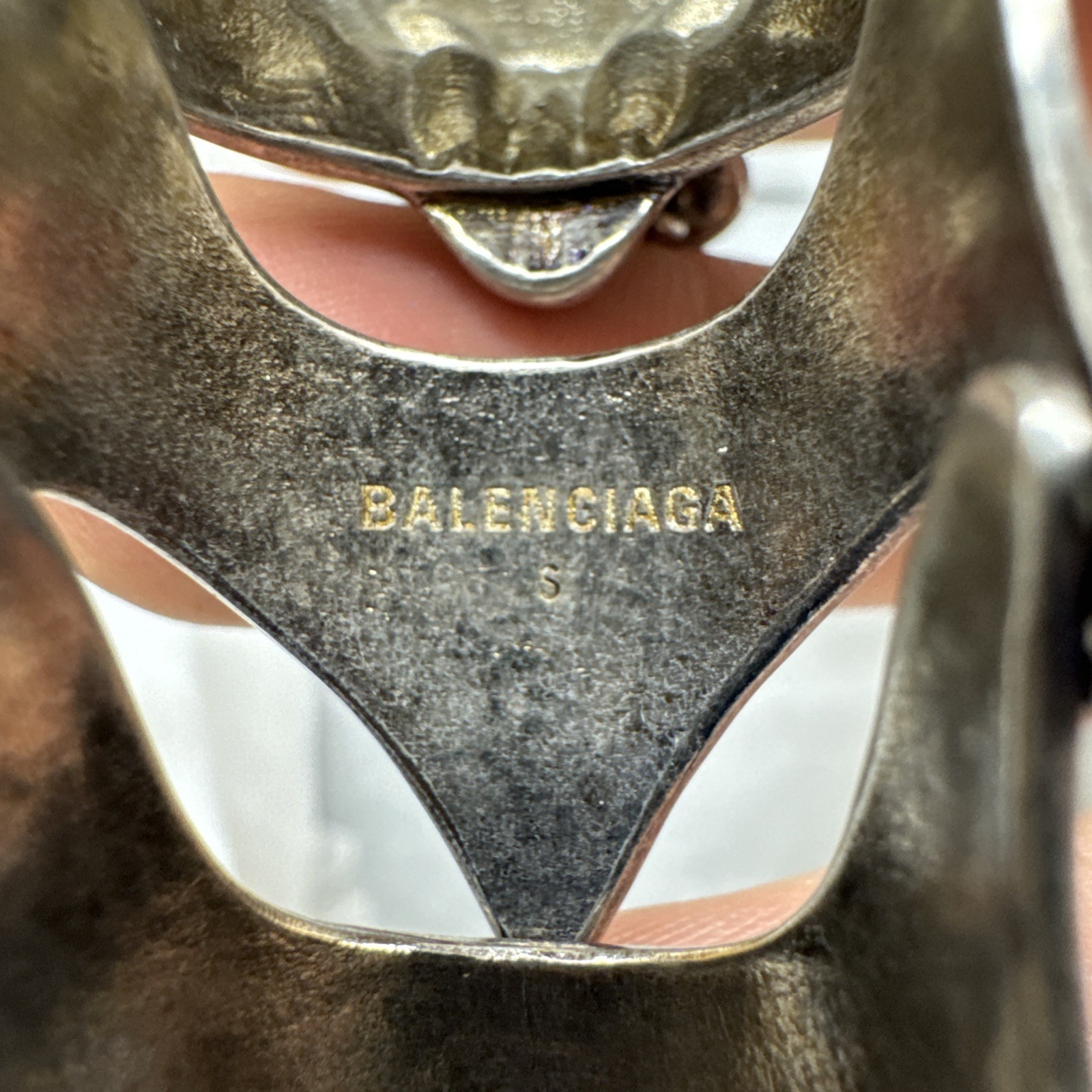 Balenciaga Tiger Armor Ring Anthracite Knight Full Finger Adjustable Size S Rare