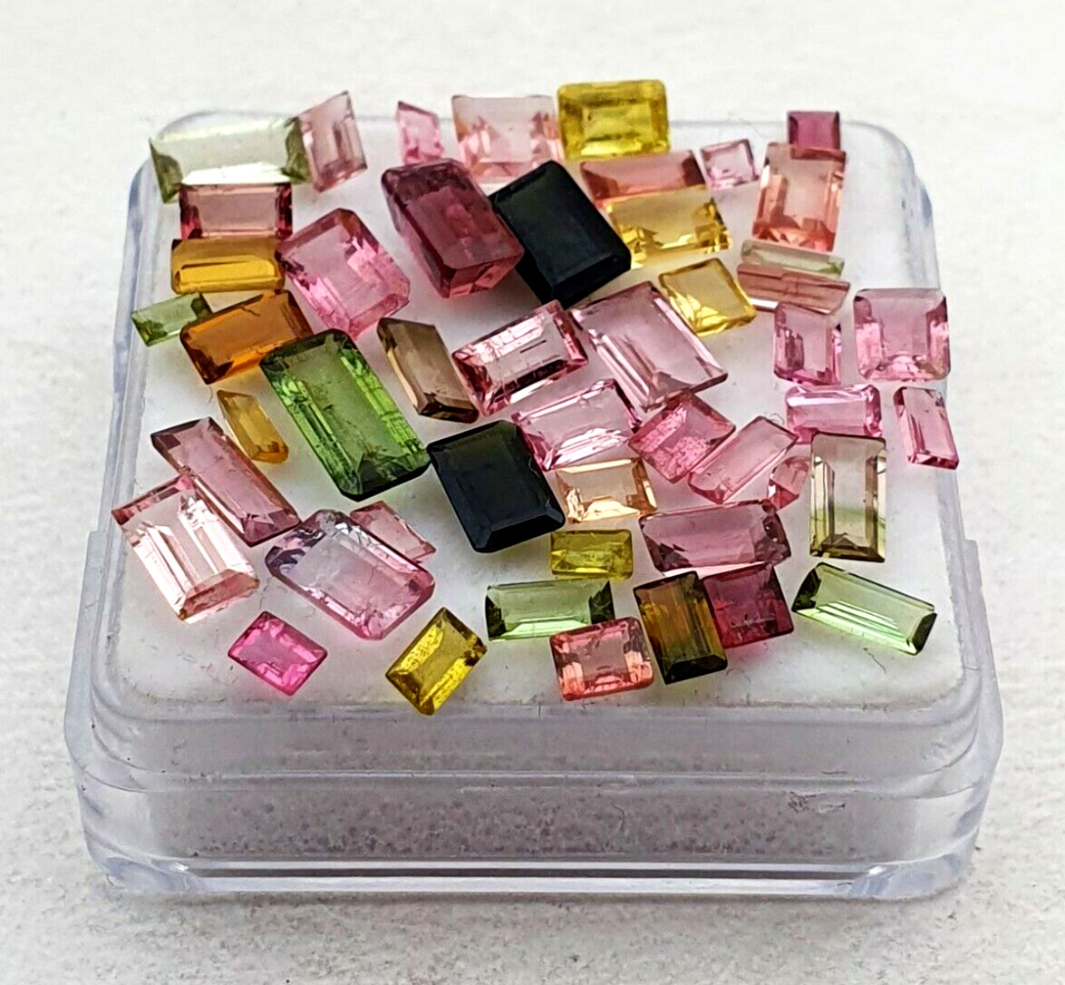 Natural Tourmaline Baguette Cut Gemstone Lot 40 Pcs 2.50×3-5.50×6.50 MM 10 CT