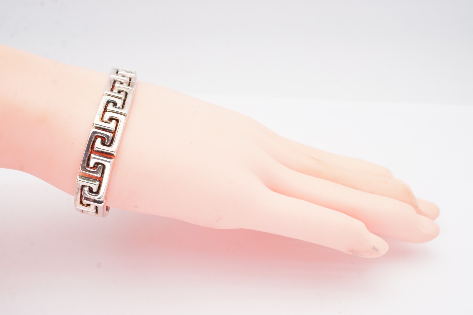 Milor Sterling Silver 925 Greek Key Bracelet 7.25″ Italy