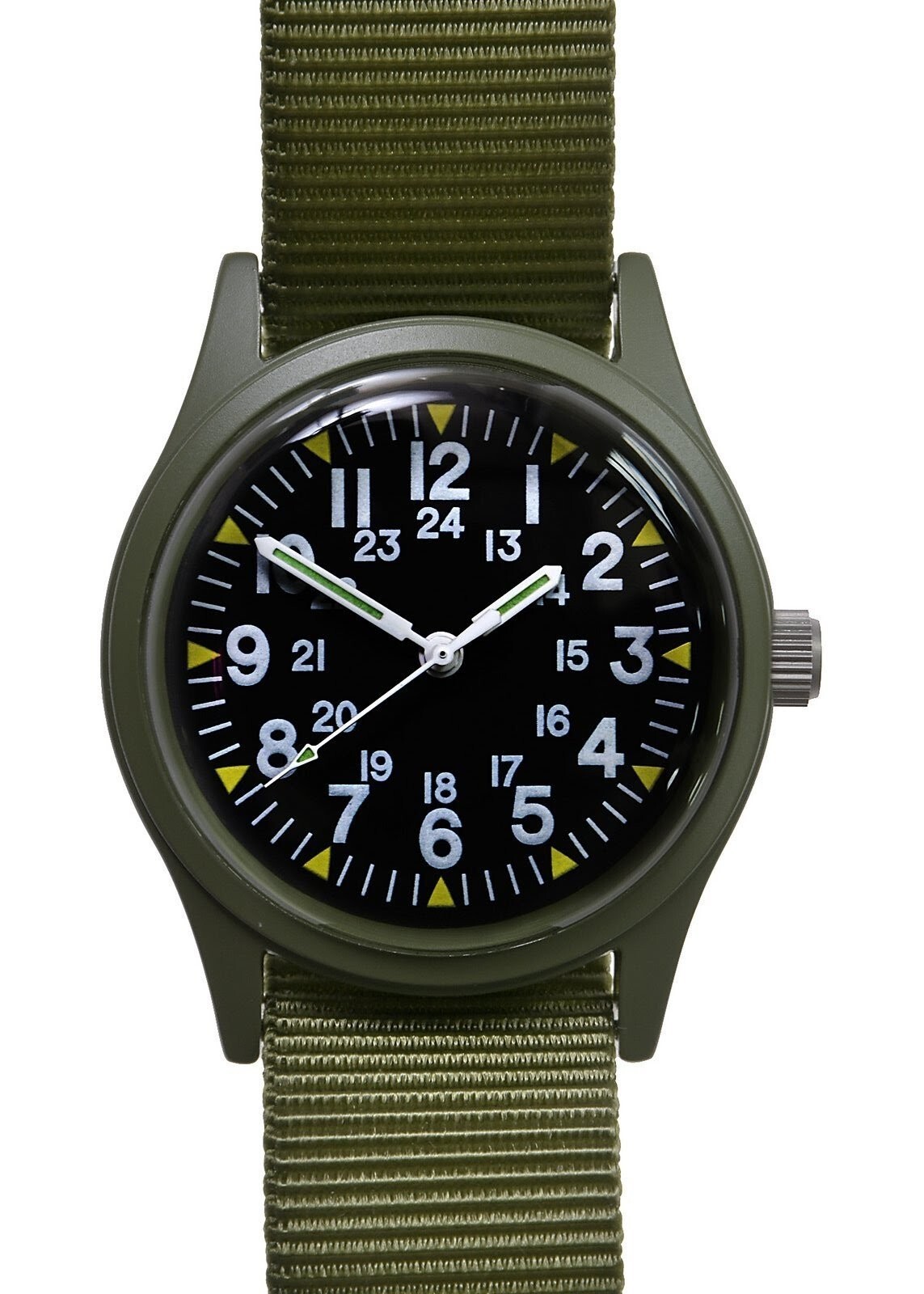 Olive 1970s Pattern Vietnam Military Watch – Could Require a Battery Replacement