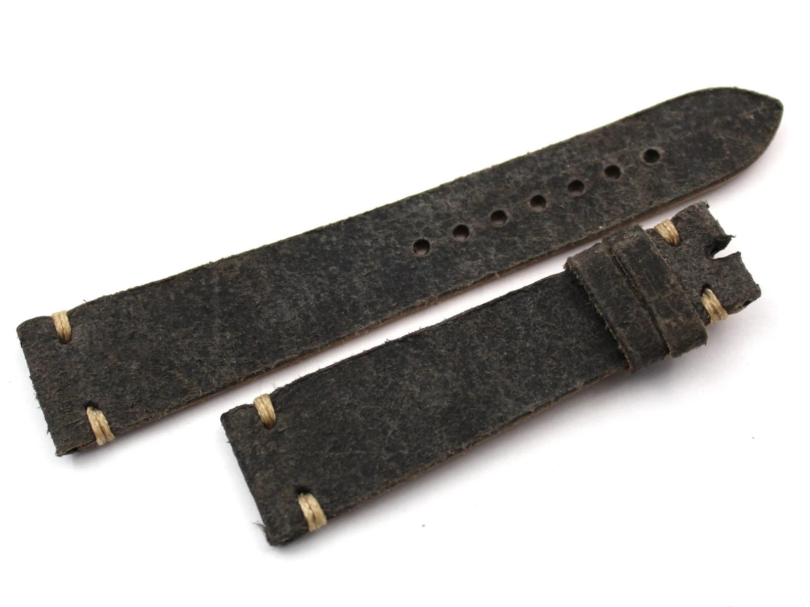 Genuine Mohawk Leather Straps Charcoal Grey Various Sizes Made Italy Sporty