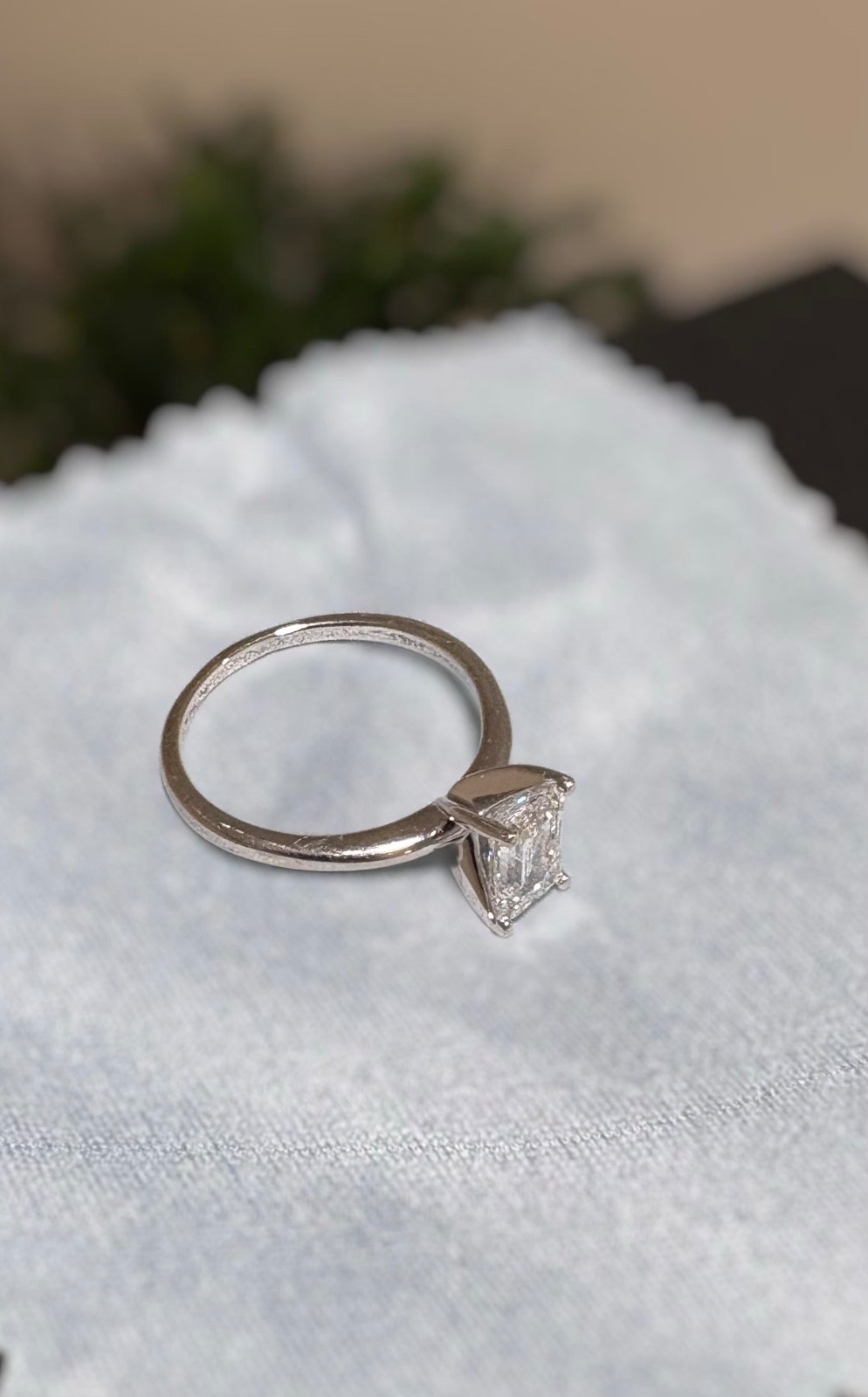 1.57ct Lab grown Diamond Emerald Cut 14k white gold Ring Zales