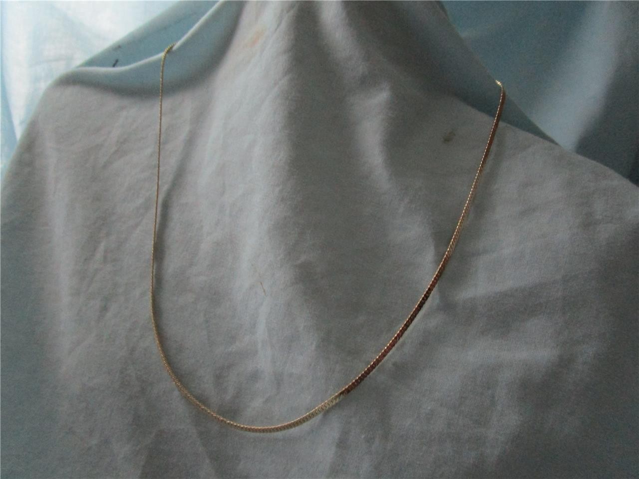 18″ Long- 3 cm Gold Plated Herringbone Chain Necklace