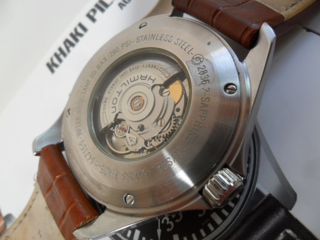 46 mm S/S Men’s Hamilton Khaki Pilot 25 Jewel Swiss Automatic Watch H647150 Runs