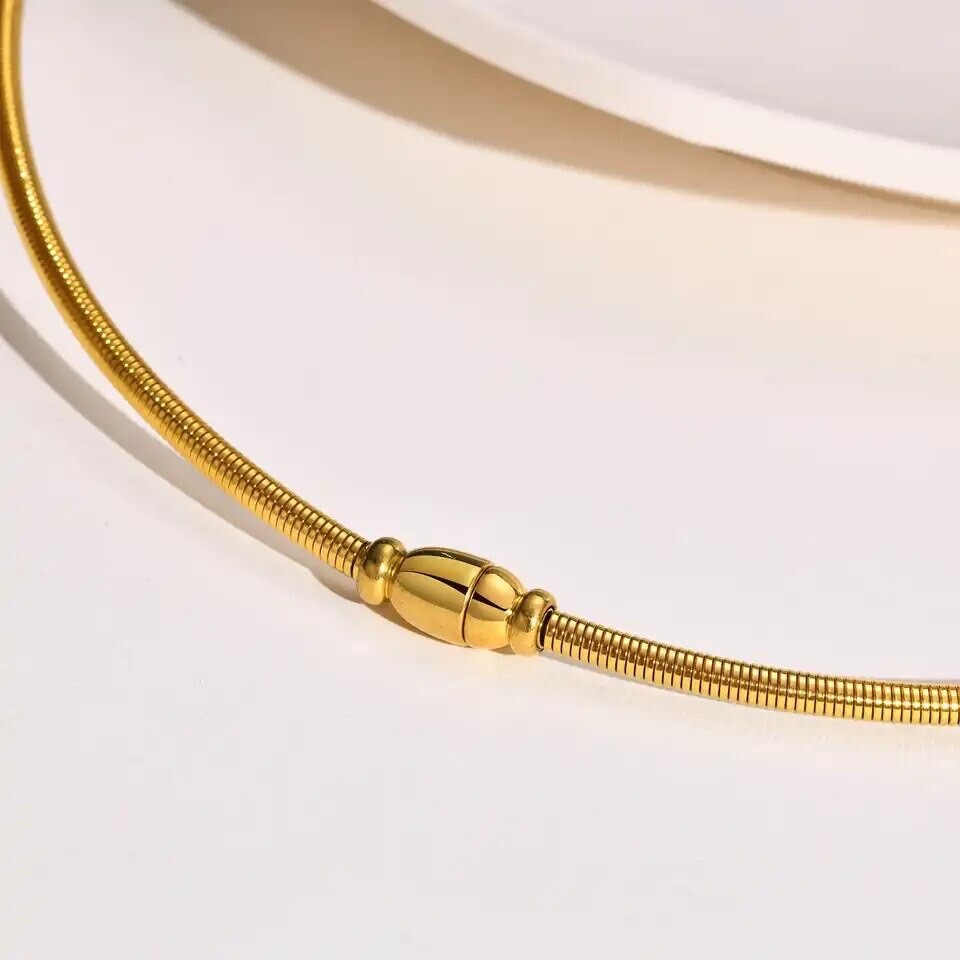 ZARD Ball Charm Choker Collar Necklace in 14K Gold Plating