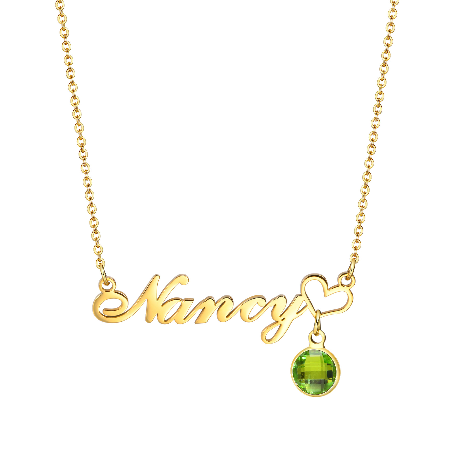 Vnox Personalized Name Necklace Custom Birthstone Pendant Stainless Steel Chain