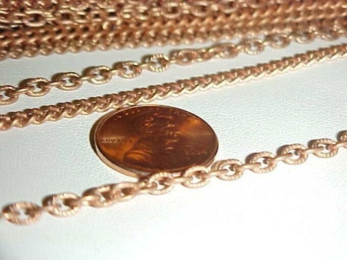 12 VINTAGE COPPER COATED STEEL 3 CHAIN 12″ JUMP RING SECTIONS N34