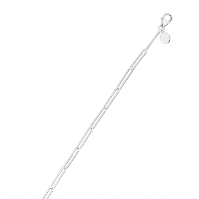 14k Solid White Gold PAPERCLIP Link Chain Necklace 20 Inch 3 grams 2MM