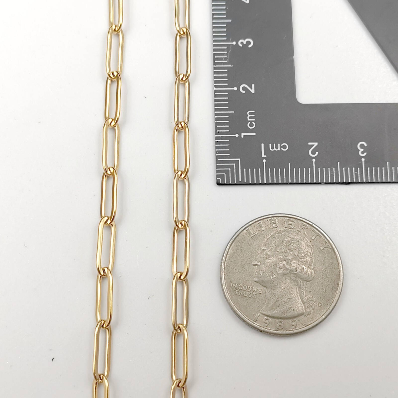 5pcs 4.3mm Golden Necklace Chain clip Box Stainless Steel Neck Link 24” Fashion