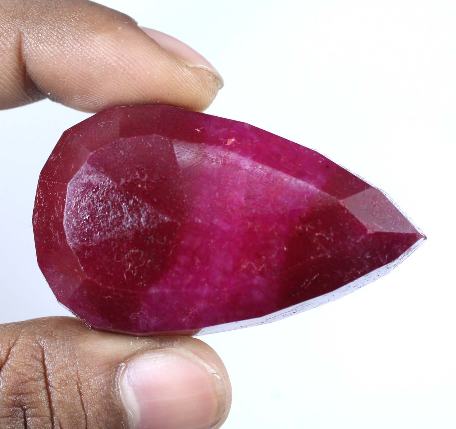 247.55 Ct Natural African Red Ruby Pear Gemstone Investment Grade