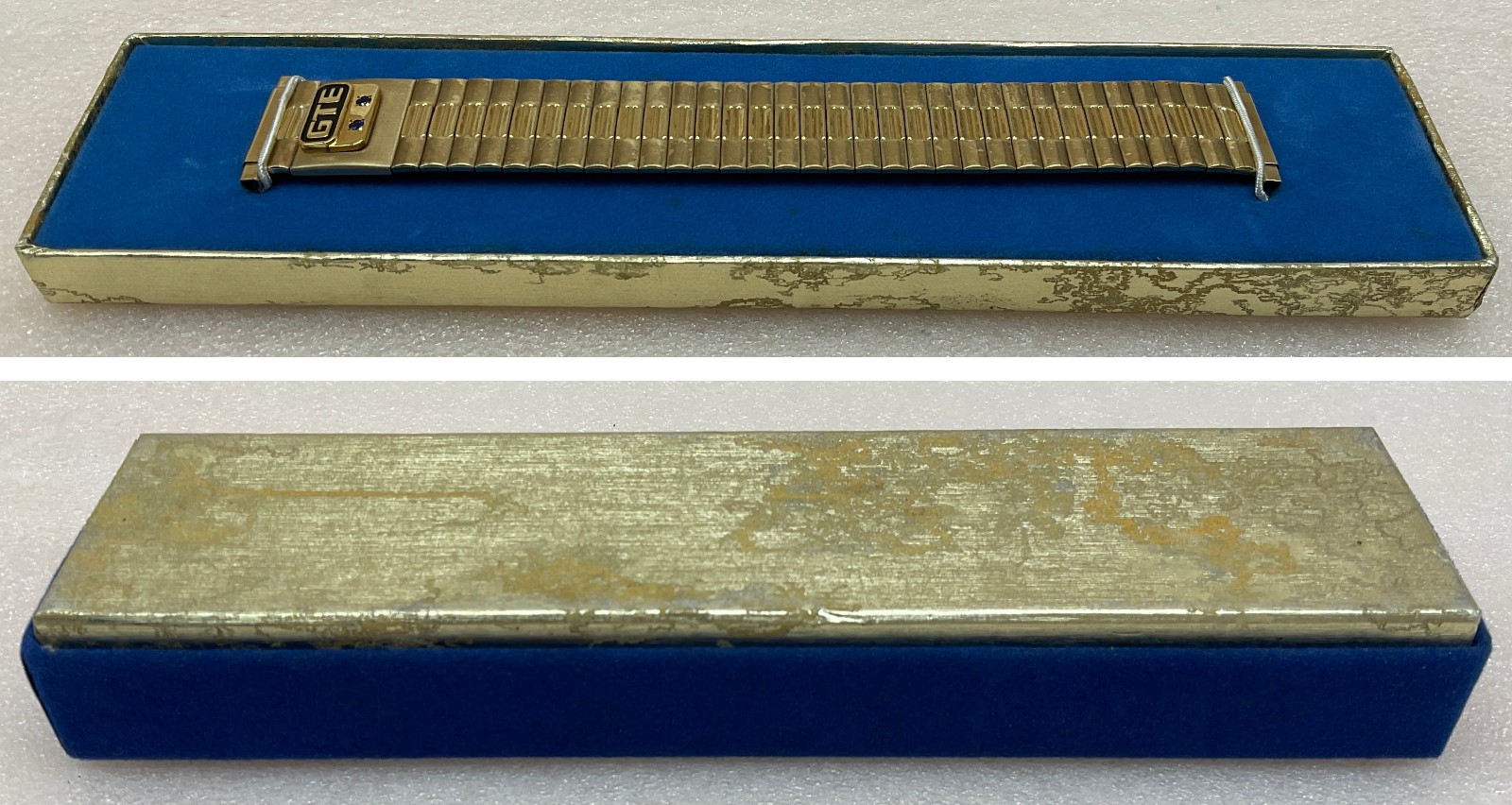 Vintage GTE 10k Gold Emblem Speidel Stretch Gold Tone Watch Band