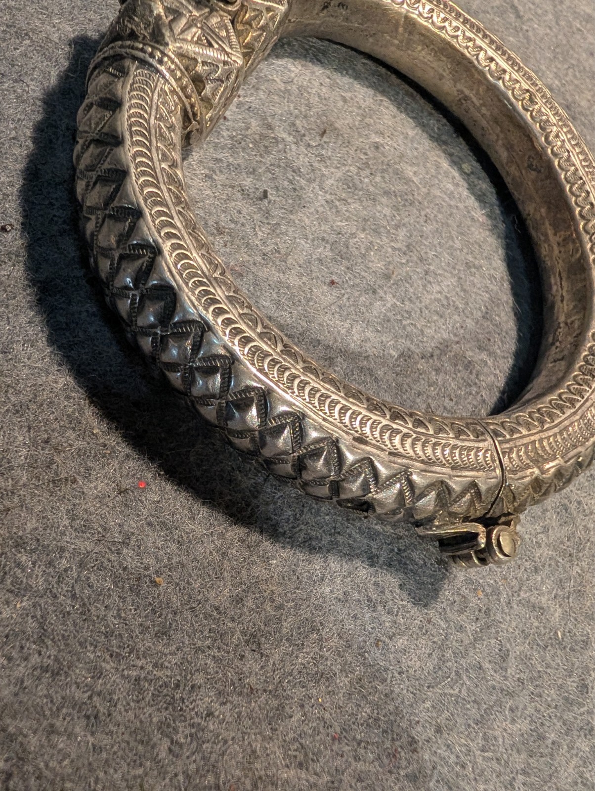 Rare 19th Century 900 Silver Egypt or India Link Tribal Anklet Bracelet 2.88oz