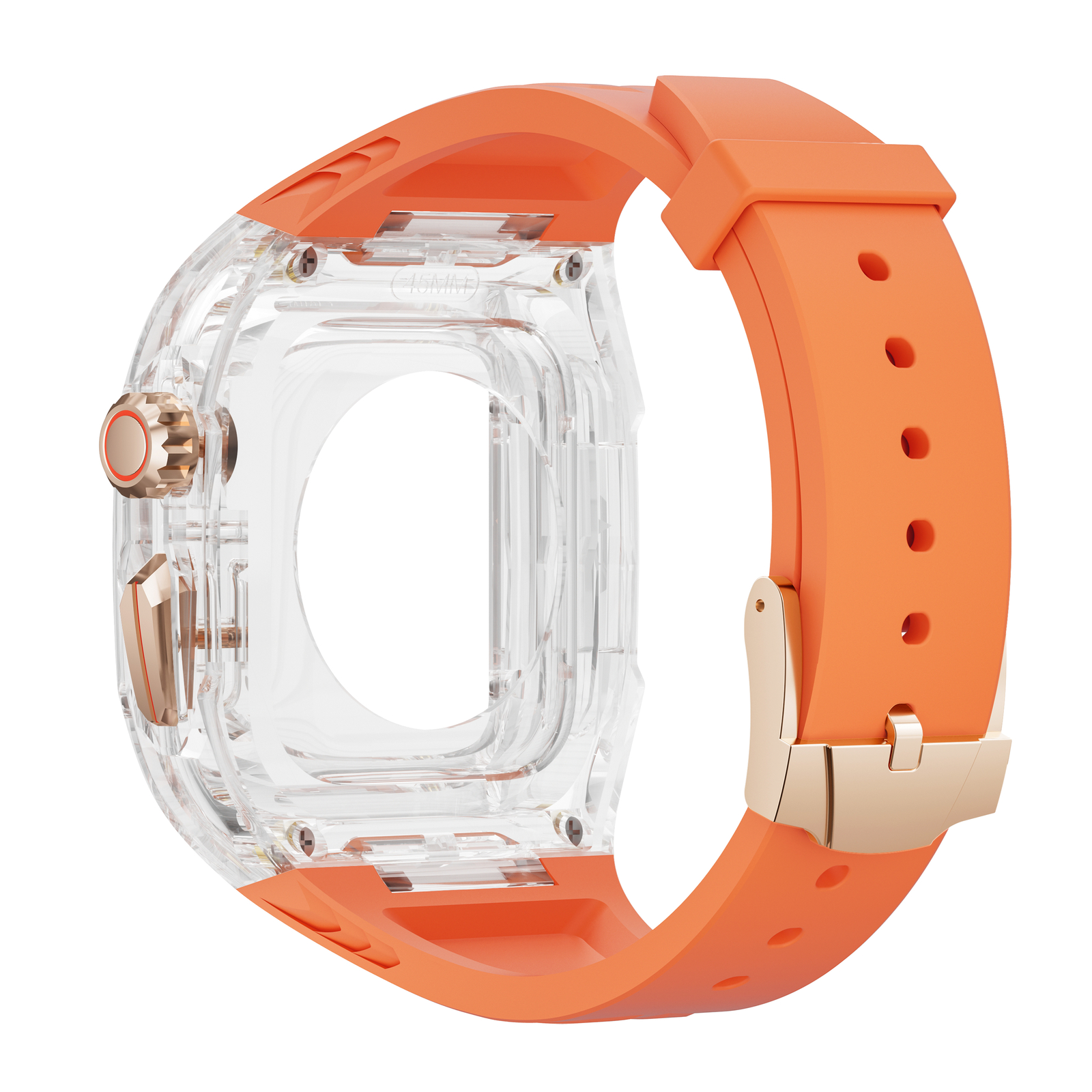Clear Case+Silicone Sport Band For Apple Watch Series 10 9 8 7 6 5 4 SE Ultra1/2