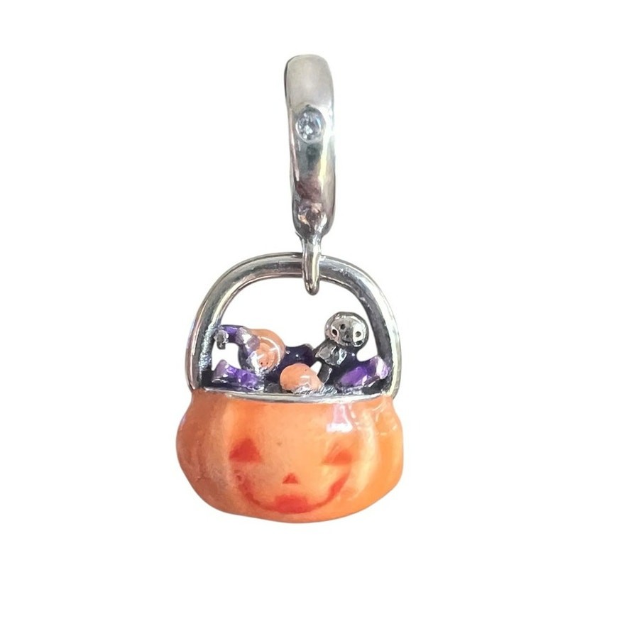 NEW Glow-in-the-Dark Trick or Treat Pumpkin Pail Dangle Charm